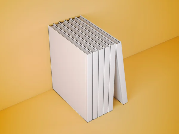Вертикально стоящие книги шаблонов. 3d-рендеринг — стоковое фото