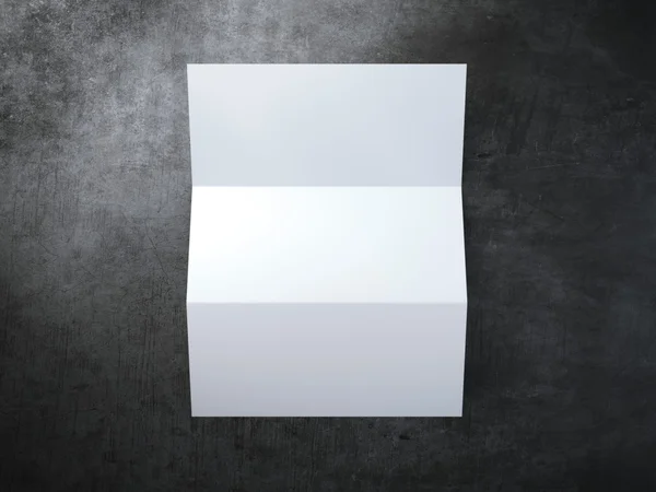 Blank folded paper on concrete floor. 3d rendering — Stock Photo, Image