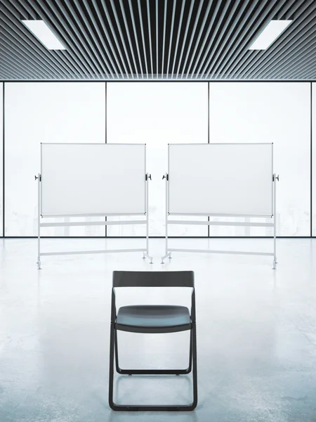 Examination room with two blank whiteboards . 3d rendering — Stock Photo, Image