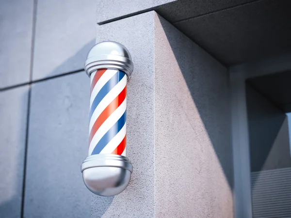 Klassiek Barber shop Pole op de muur. 3D-rendering — Stockfoto