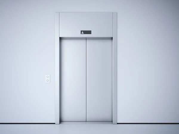Современный лифт с металлическими дверями. 3d-рендеринг — стоковое фото
