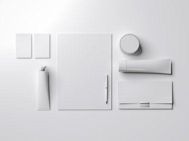 Beyaz boya tüp ile alay etmek yukarıya. 3D render