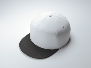 Beyaz boş snapback. 3D render