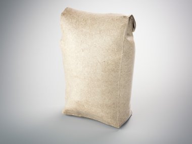 Kahverengi yemek çanta. 3D render