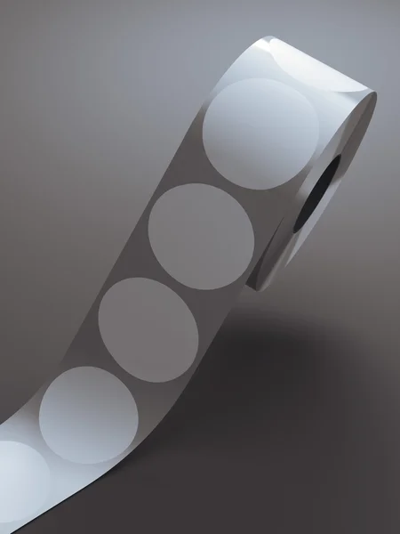 Zilveren tape met witte rondjes. 3D-rendering — Stockfoto