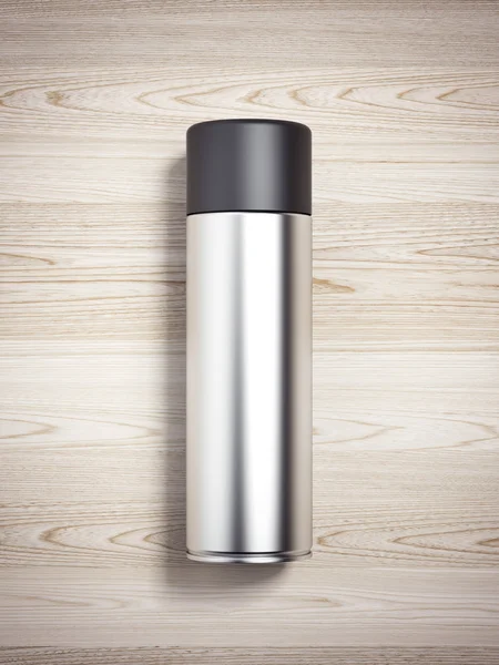 A lata de spray de prata. Renderização 3d — Fotografia de Stock