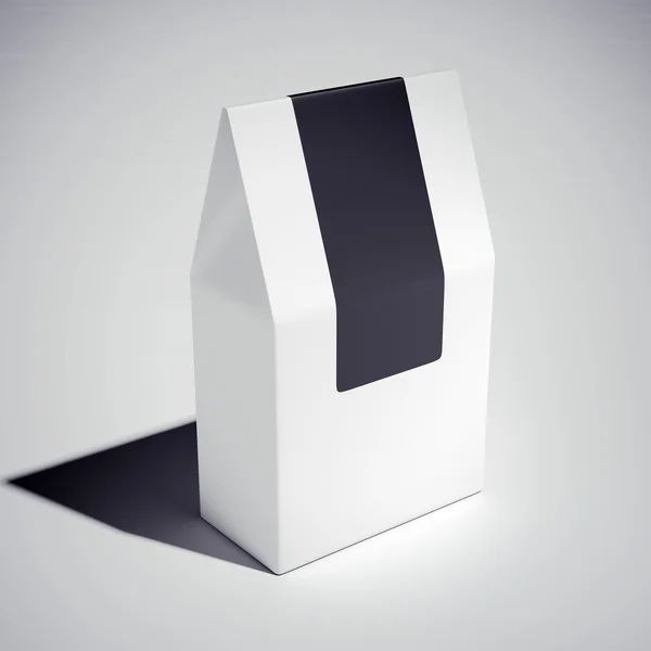 Коробка для переноски белого картона. 3d-рендеринг — стоковое фото