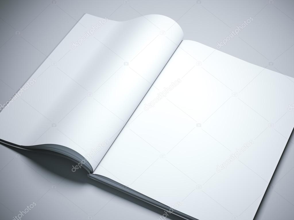 Opened book with blank white pages. 3d rendering — Stock Photo