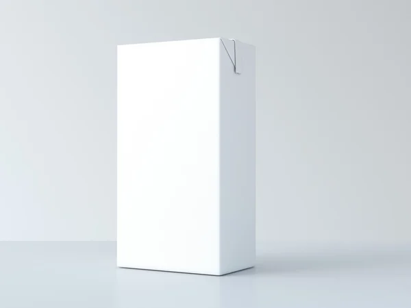 Weiße Milchverpackung. 3D-Darstellung — Stockfoto