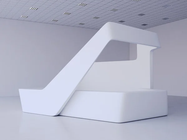 Modern white exhibition stand. 3d rendering — Stock Photo, Image