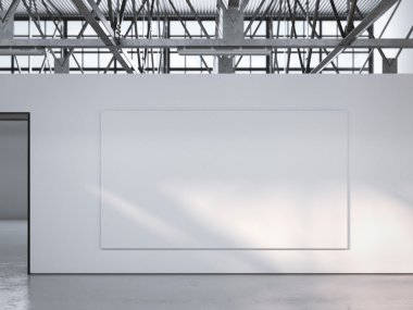 Tuval üzerinde parlak çatı iç duvarında. 3D render