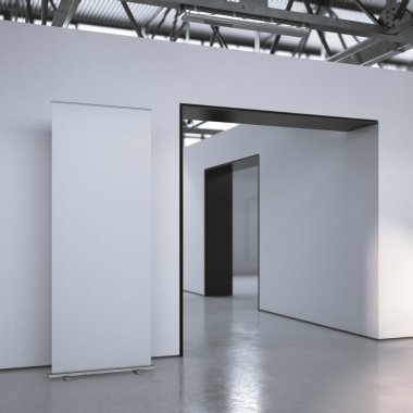 Beyaz modern Galerisi başlığında sararız. 3D render