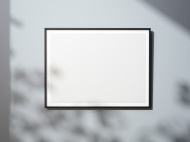 Boş beyaz Tuval duvar. 3D render