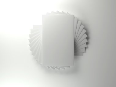Beyaz iş kart yığınını. 3D render
