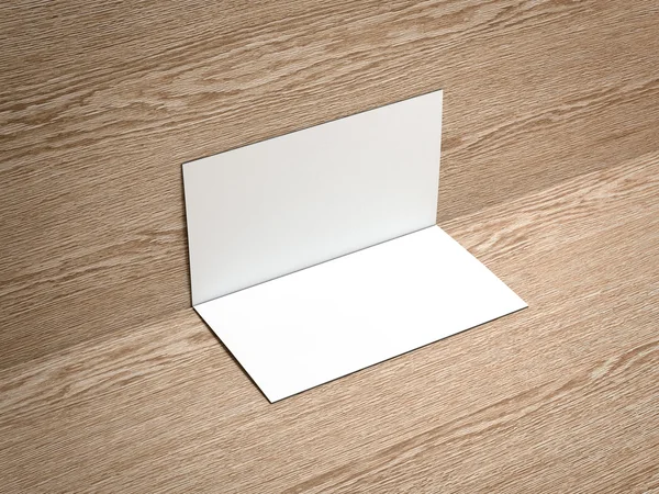 Две визитки на деревянном полу. 3d-рендеринг — стоковое фото