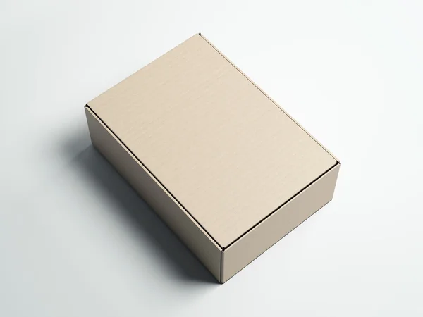 Caja de cartón cerrada encendida. renderizado 3d — Foto de Stock