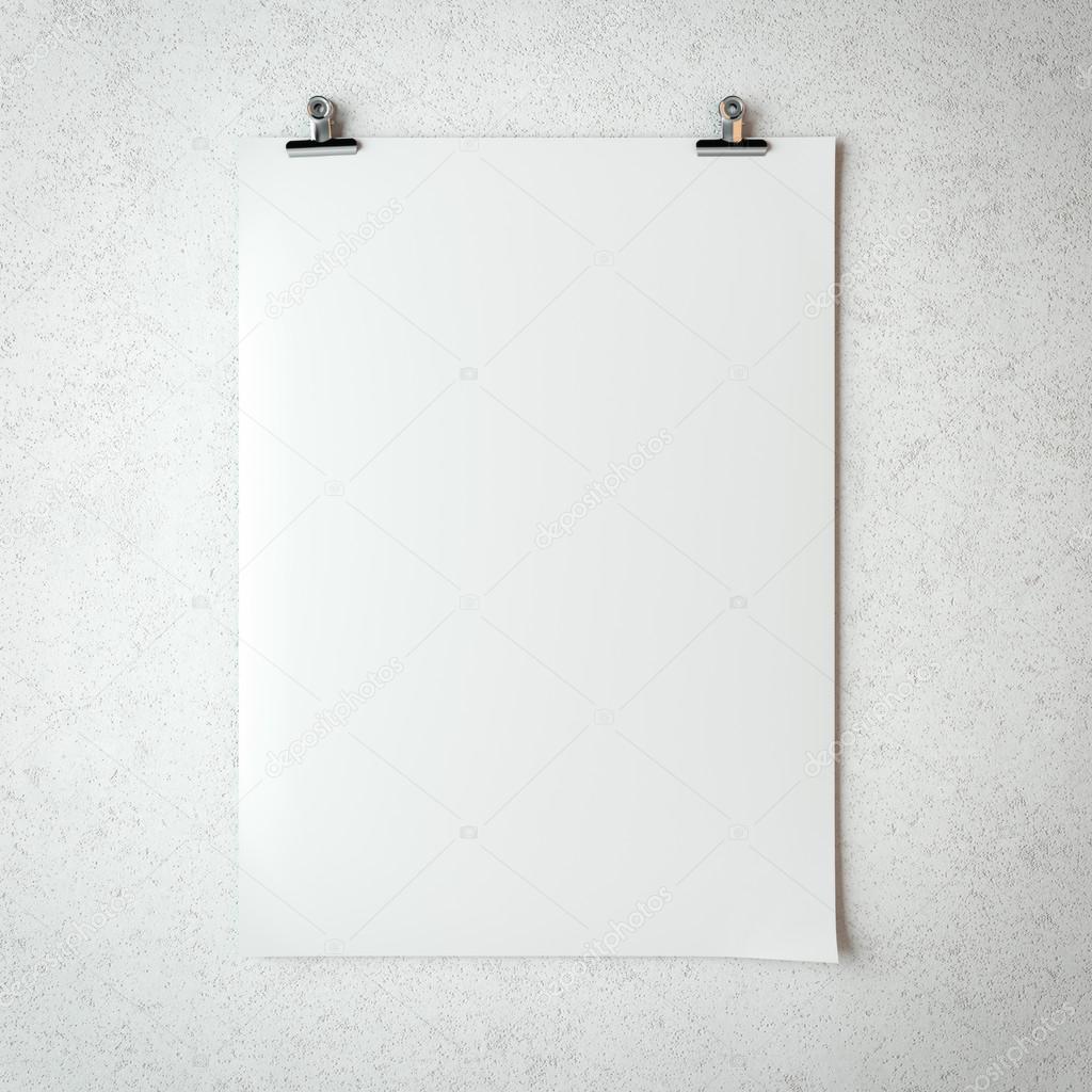 White blank sheet of paper. 3d rendering