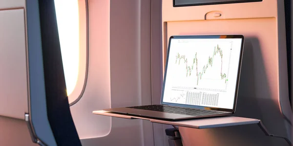 ( 영어 ) Modern Laptop With Graphics AT Screen in Airplane Interior - 인터넷 영화 데이터베이스. 제트 기로 여행하면서 일 함 , 3d — 스톡 사진