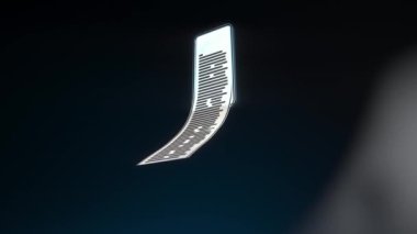 Güvenli online ödeme konsepti. Kağıt döküman makbuzu cep telefonundan uzun bir kurdele gibi çıkıyor..