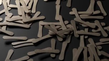 Tahta dondurma çubukları belli bir ritimde zıplar..