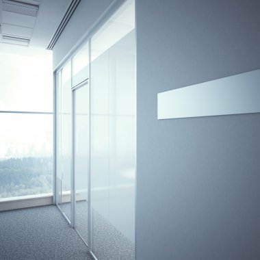 office kapının yanında metal tabela