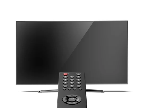 Telecomando e schermo TV — Foto Stock