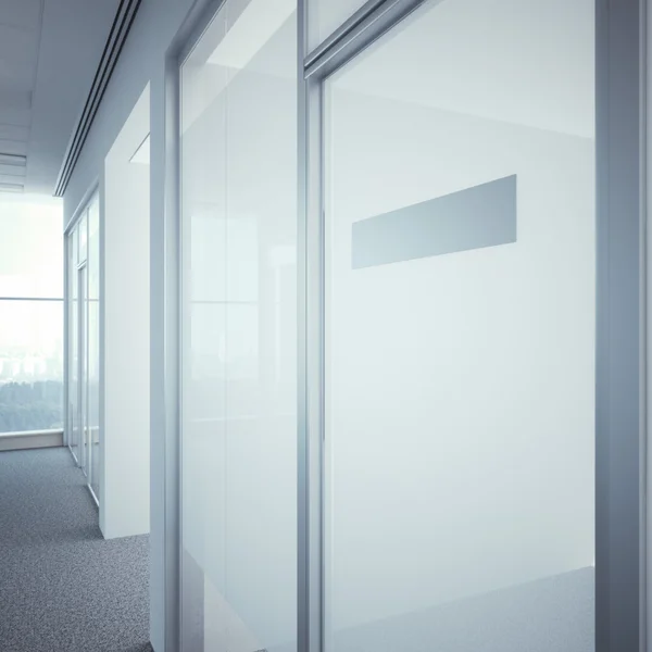 Office door with metal nameplate — Stock Photo, Image