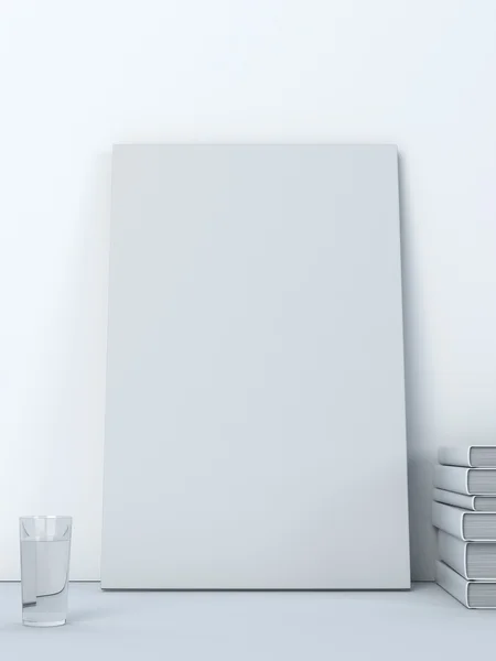 Table with empty canvas — Stock Photo, Image