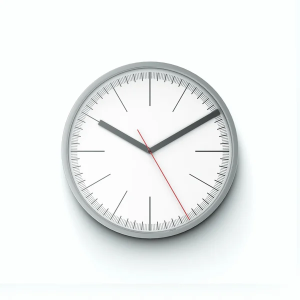 Clock on white wall — Stock Photo, Image