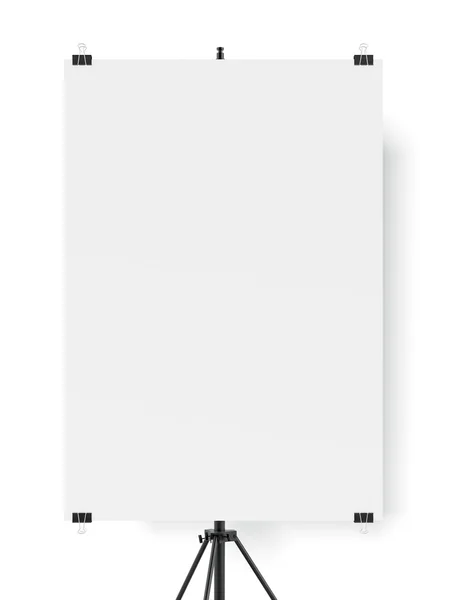 Tripod with blank sheet closeup — Stock Photo, Image