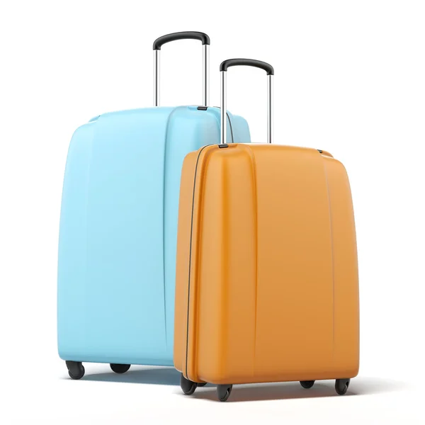 Two large polycarbonate suitcases — Stock Photo, Image