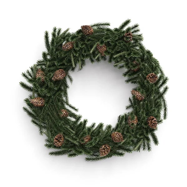 Christmas decorative wreath with cones — Stock Photo, Image