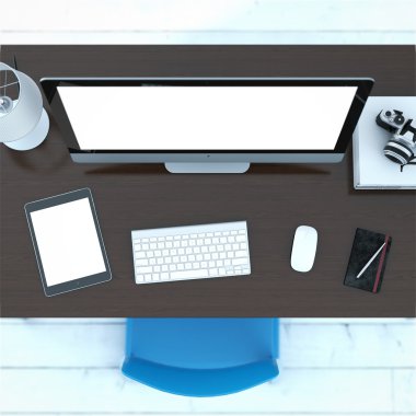 Çalışma alanı ile bir bilgisayar