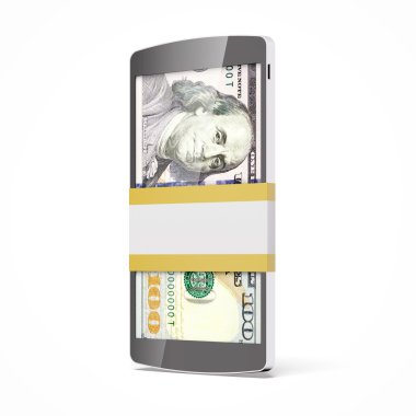 Siyah akıllı telefon içinde dolar
