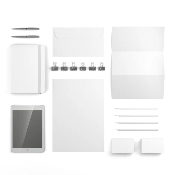 Elementos de papelería blanca —  Fotos de Stock