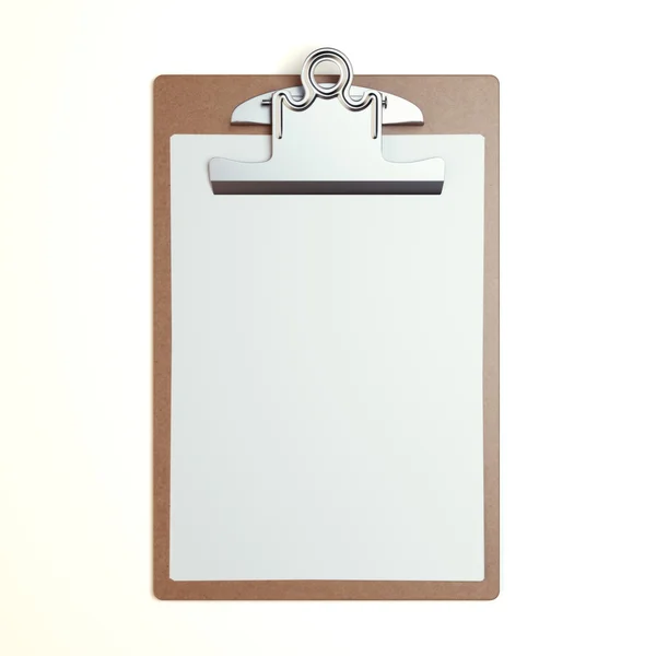 Clipboard de madeira com folha em branco — Fotografia de Stock