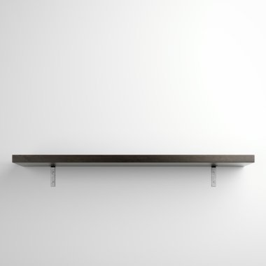 beyaz duvar ahşap raf