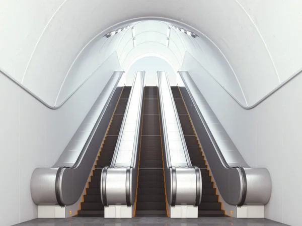 Empty long escalators — Stock Photo, Image