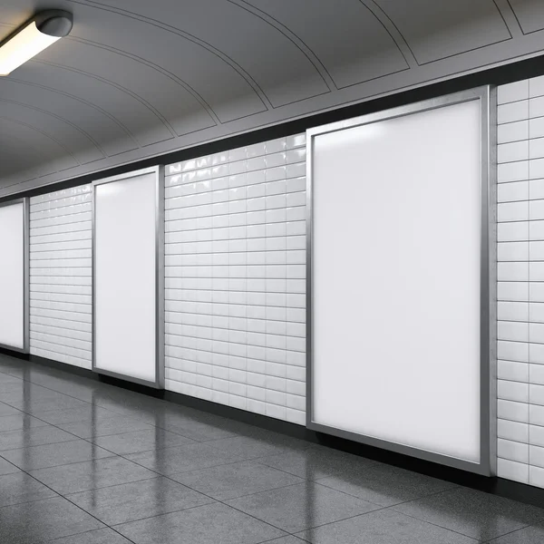 Vertical billboards on metro station — Stock Photo, Image