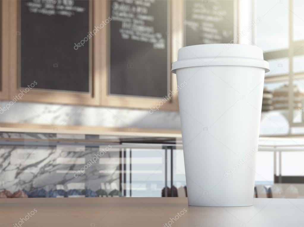 Cup on cafe table