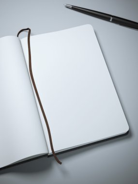 Notebook with clear pages and pen clipart