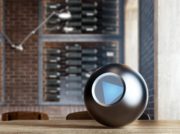 Magic 8 Ball på bordet. 3D-rendering — Stockfoto