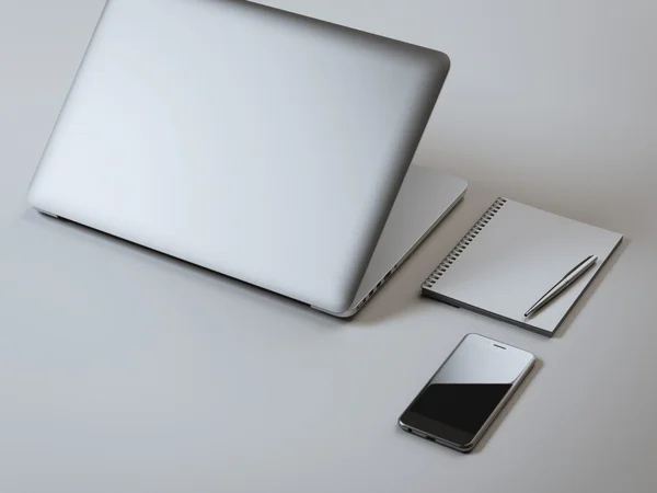Branding-Attrappe mit Laptop — Stockfoto