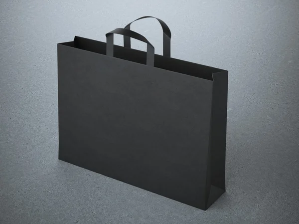 黒い紙ハンドル バッグ — ストック写真