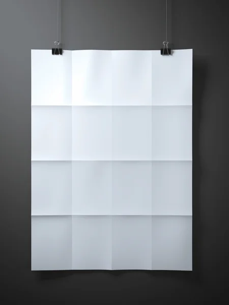 Hvidt foldet ark papir - Stock-foto