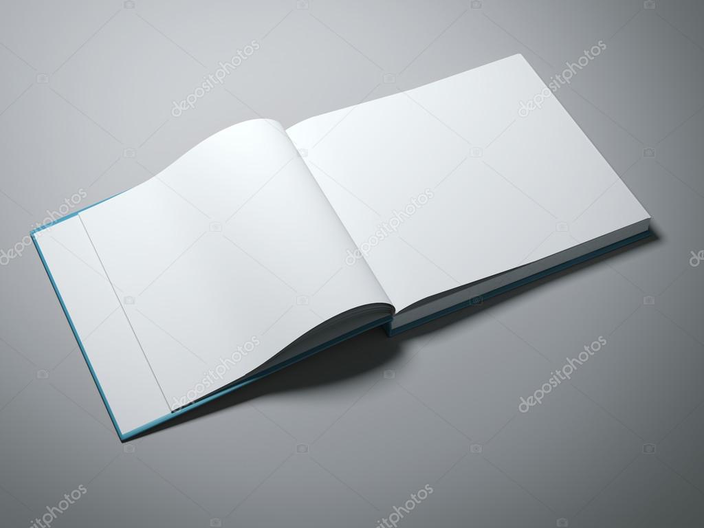 Opened book with blank pages