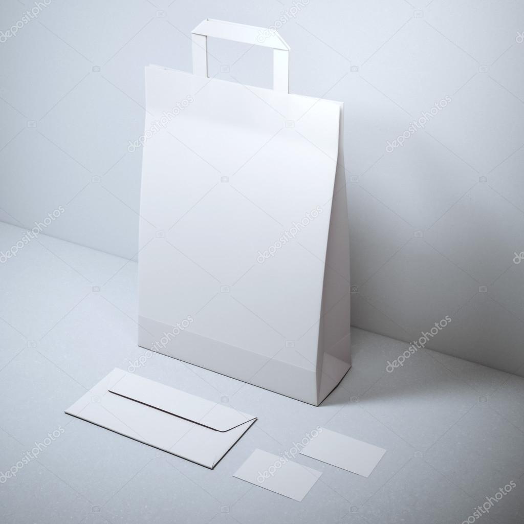 Blank stationery with paper bag