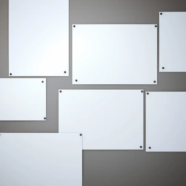 Grey board with blank notes — Stock Photo, Image