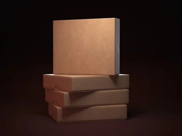 Купа плоских картонних коробок — стокове фото