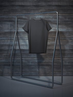 Boş siyah t-shirt. 3D render